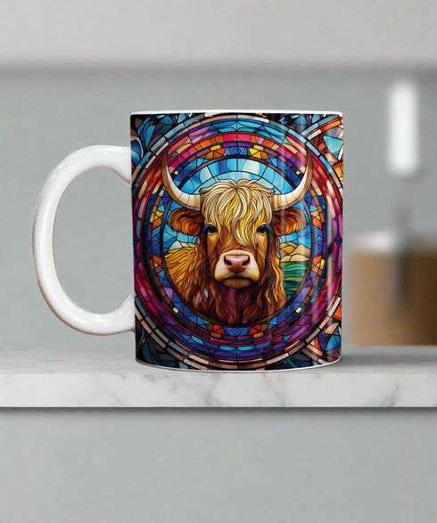 Boo Boo Highland Cow Suncatcher Artwork Ceramic Mug